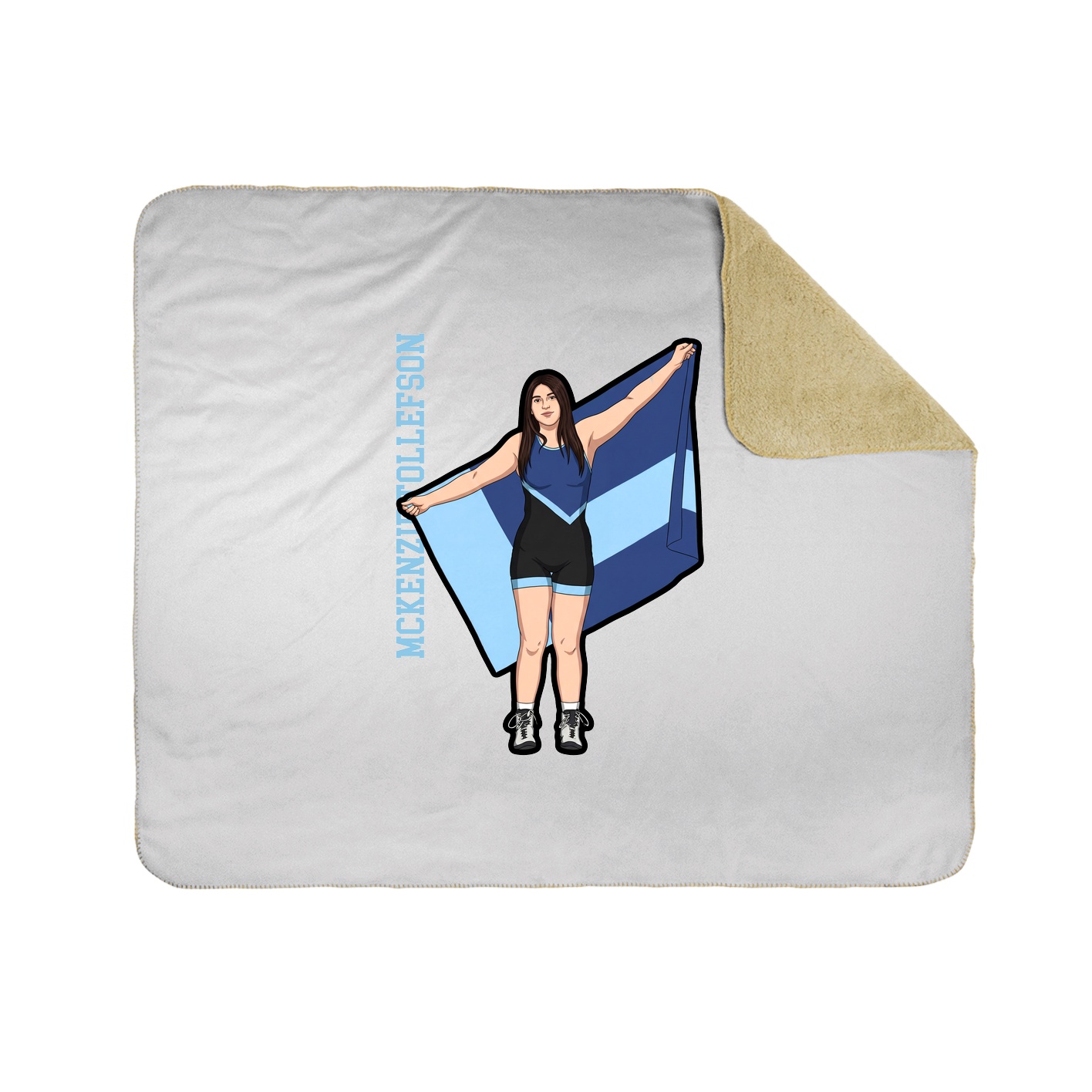 Throw Blanket — Name Vertical in White