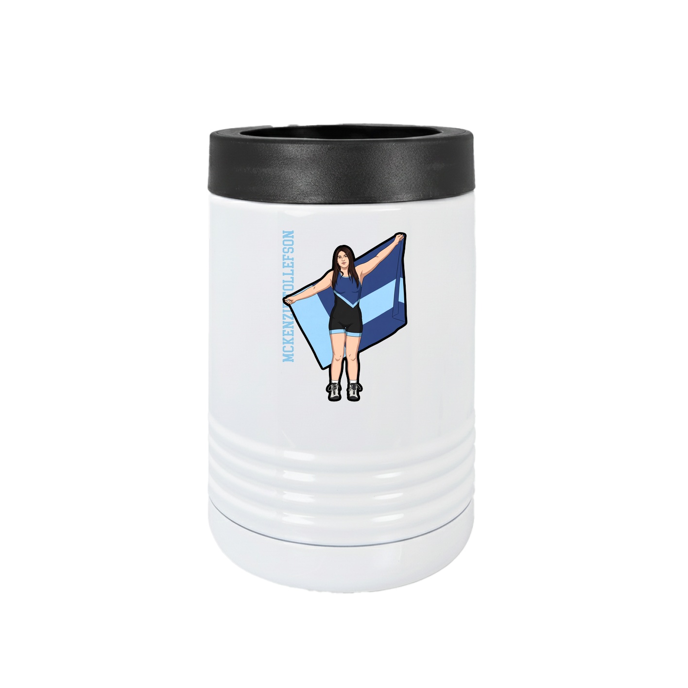 Beverage Holder — Name Vertical in White