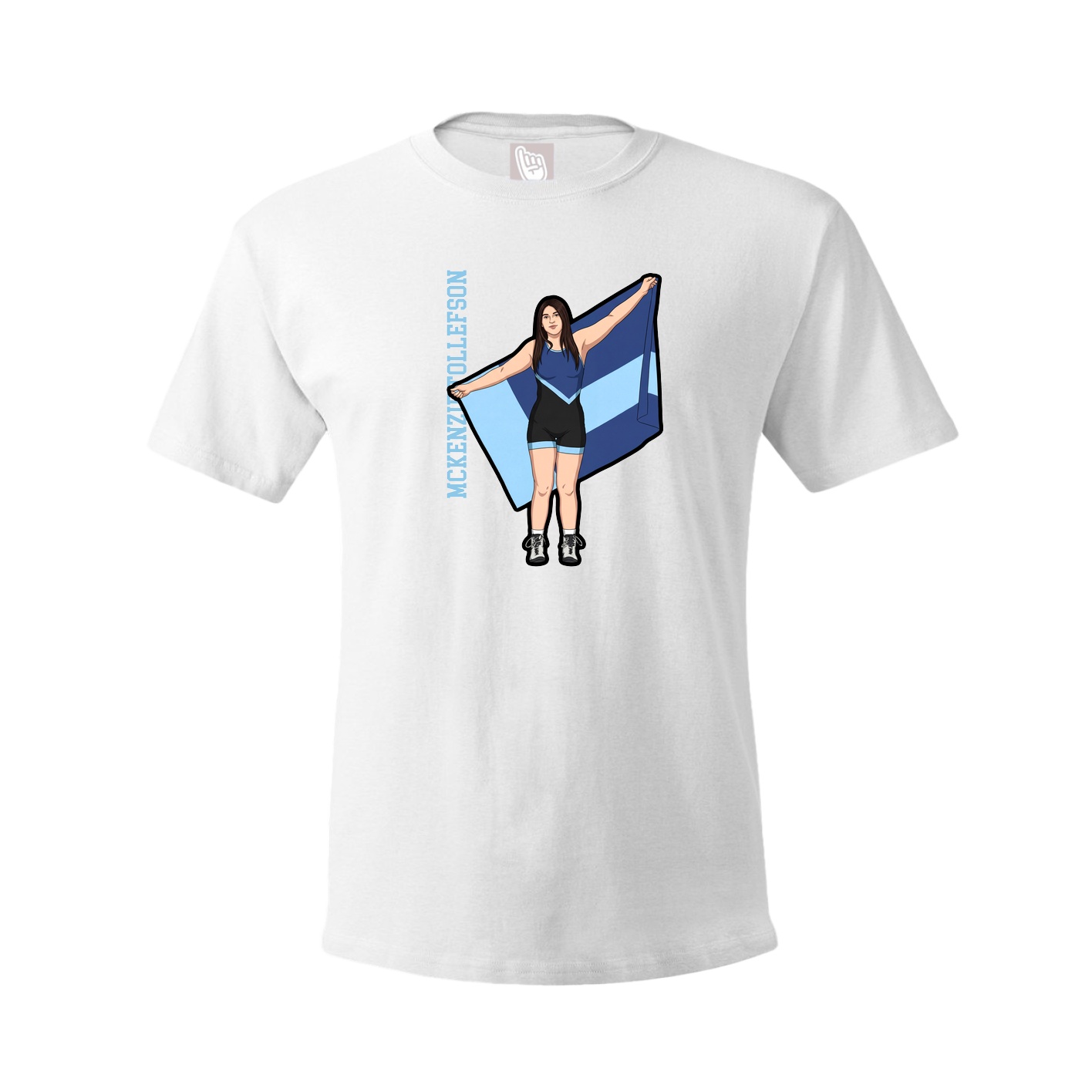 Tee — Name Vertical in White