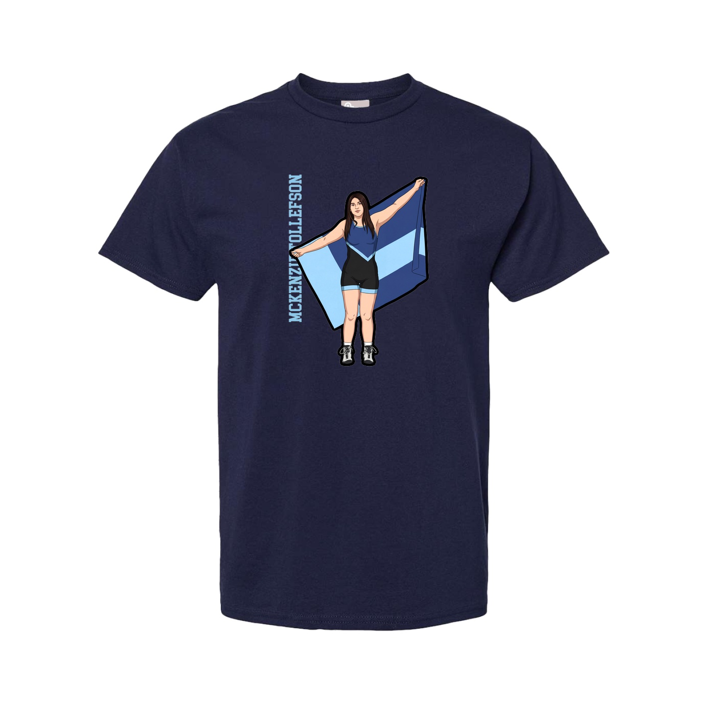 Youth Tee — Name Vertical in Navy