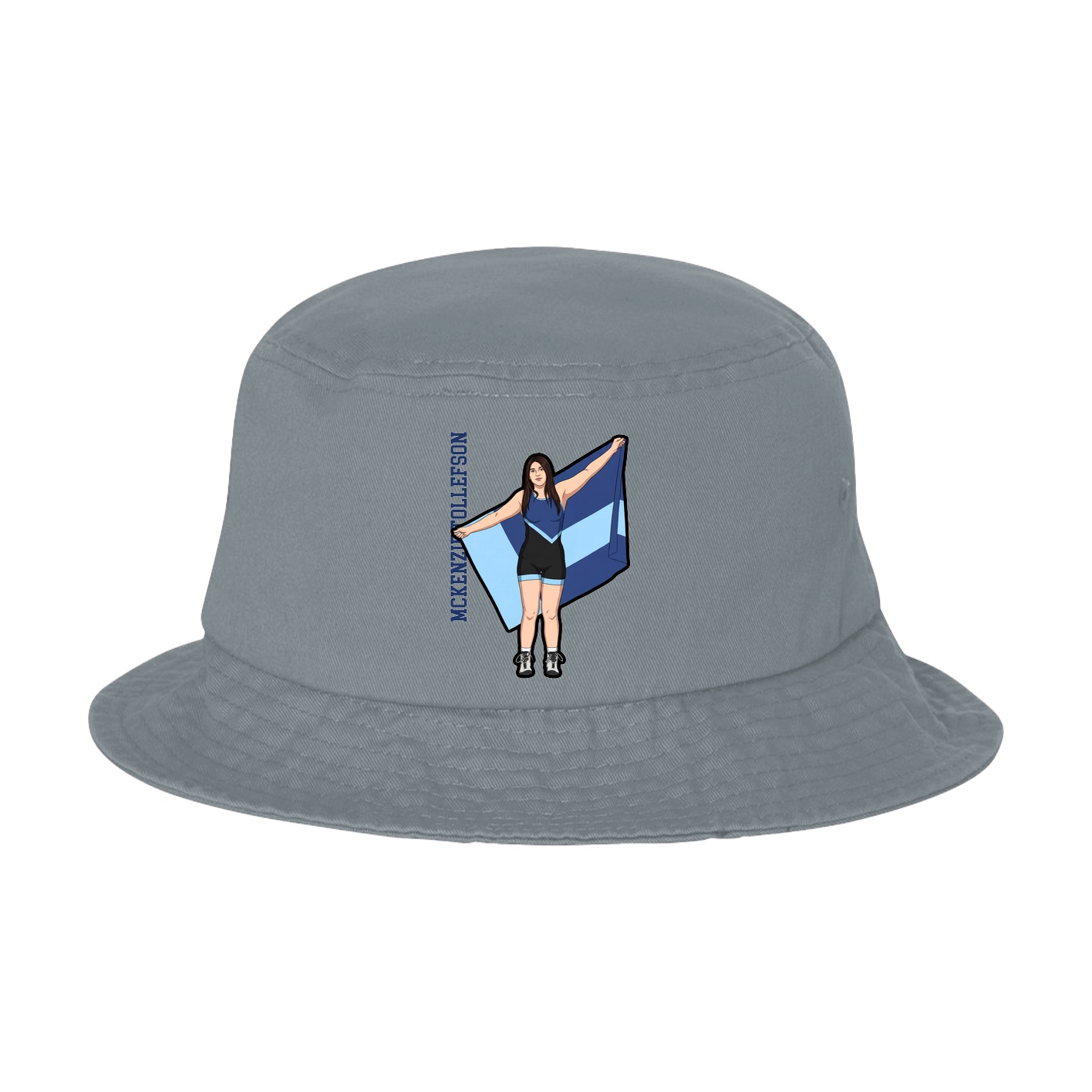 Bucket Cap — Name Vertical in Grey