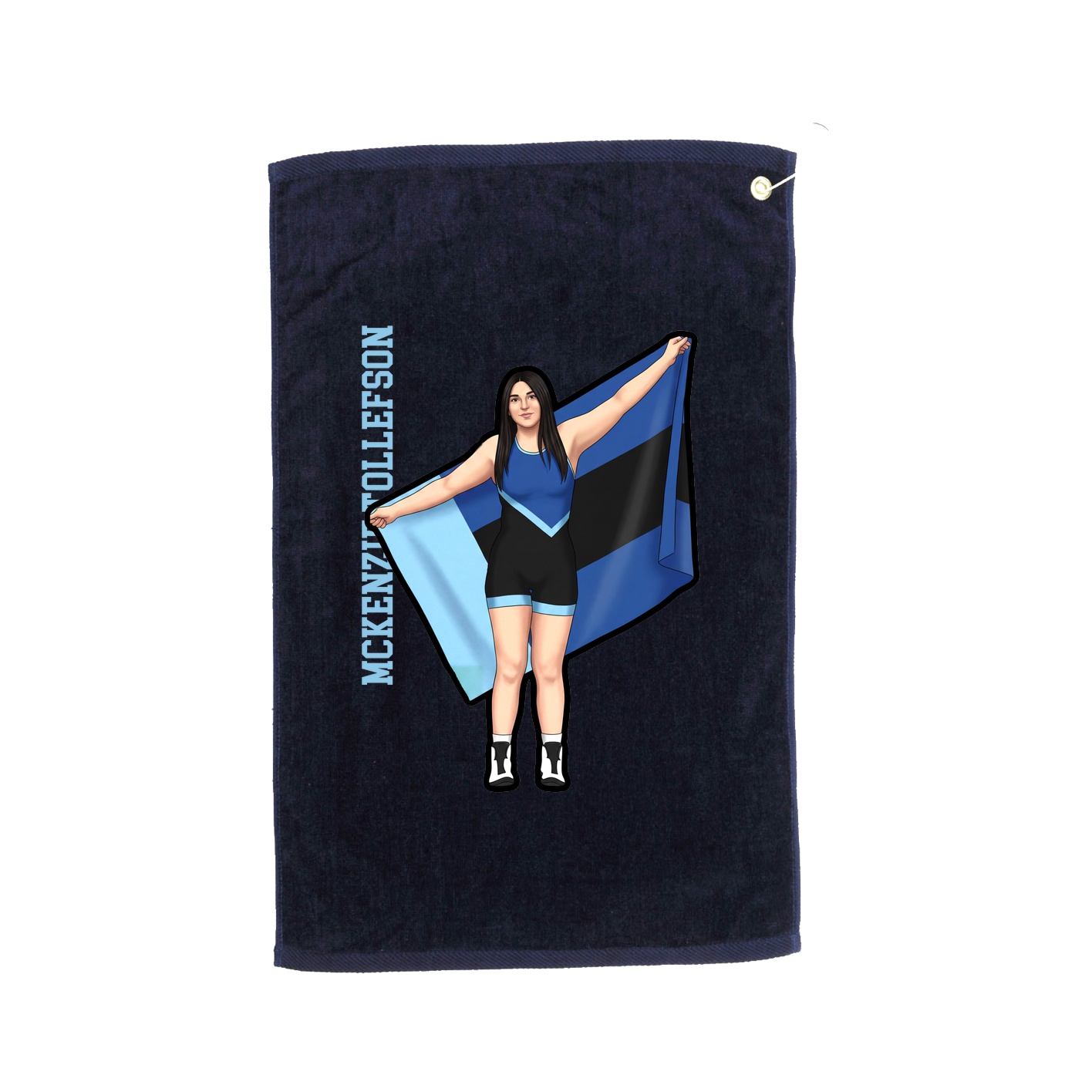 Golf Towel — Name Vertical in Navy