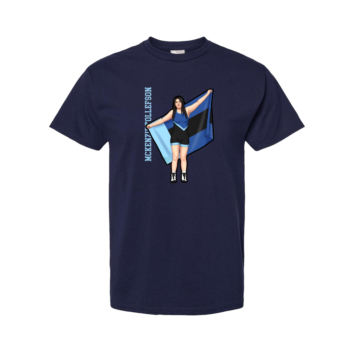 Tee — Name Vertical in Navy