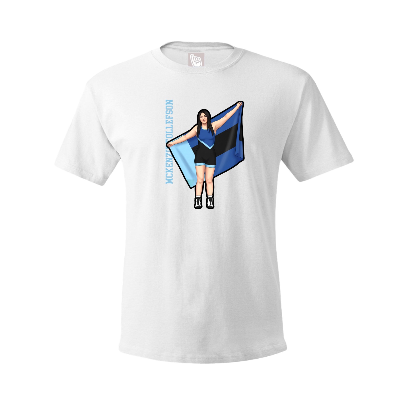 Youth Tee — Name Vertical in White