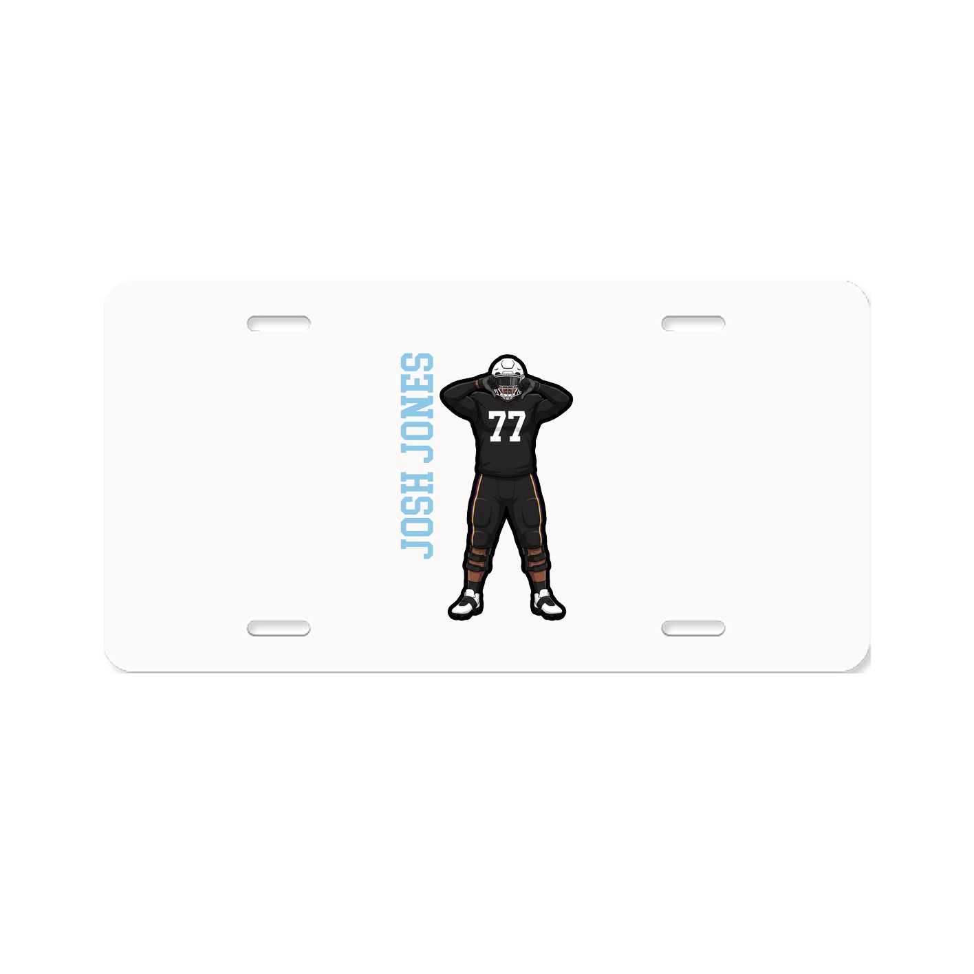 License Plate — Name Vertical in Classic