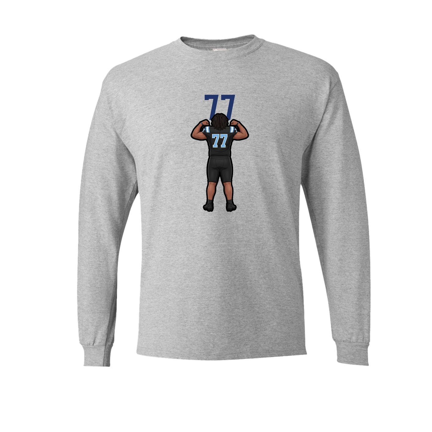 Long Sleeve Tee — Number Top in Grey