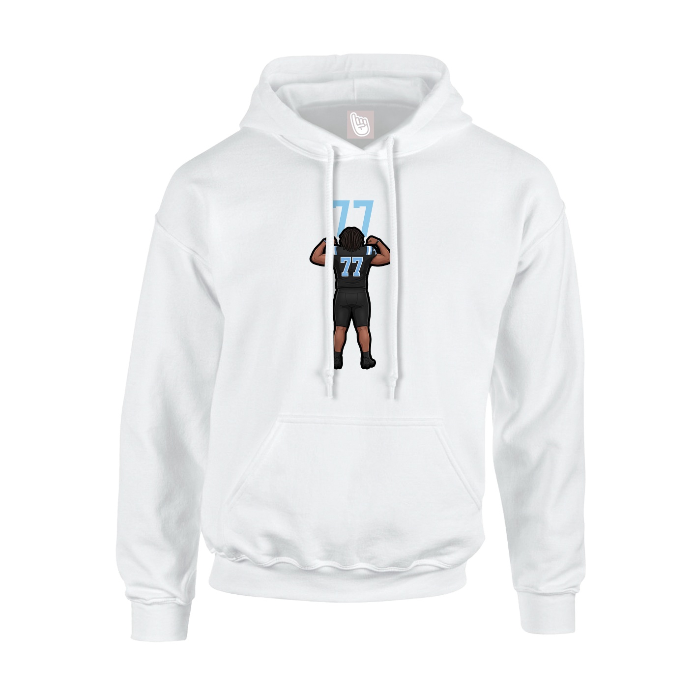 Youth Hoodie — Number Top in White