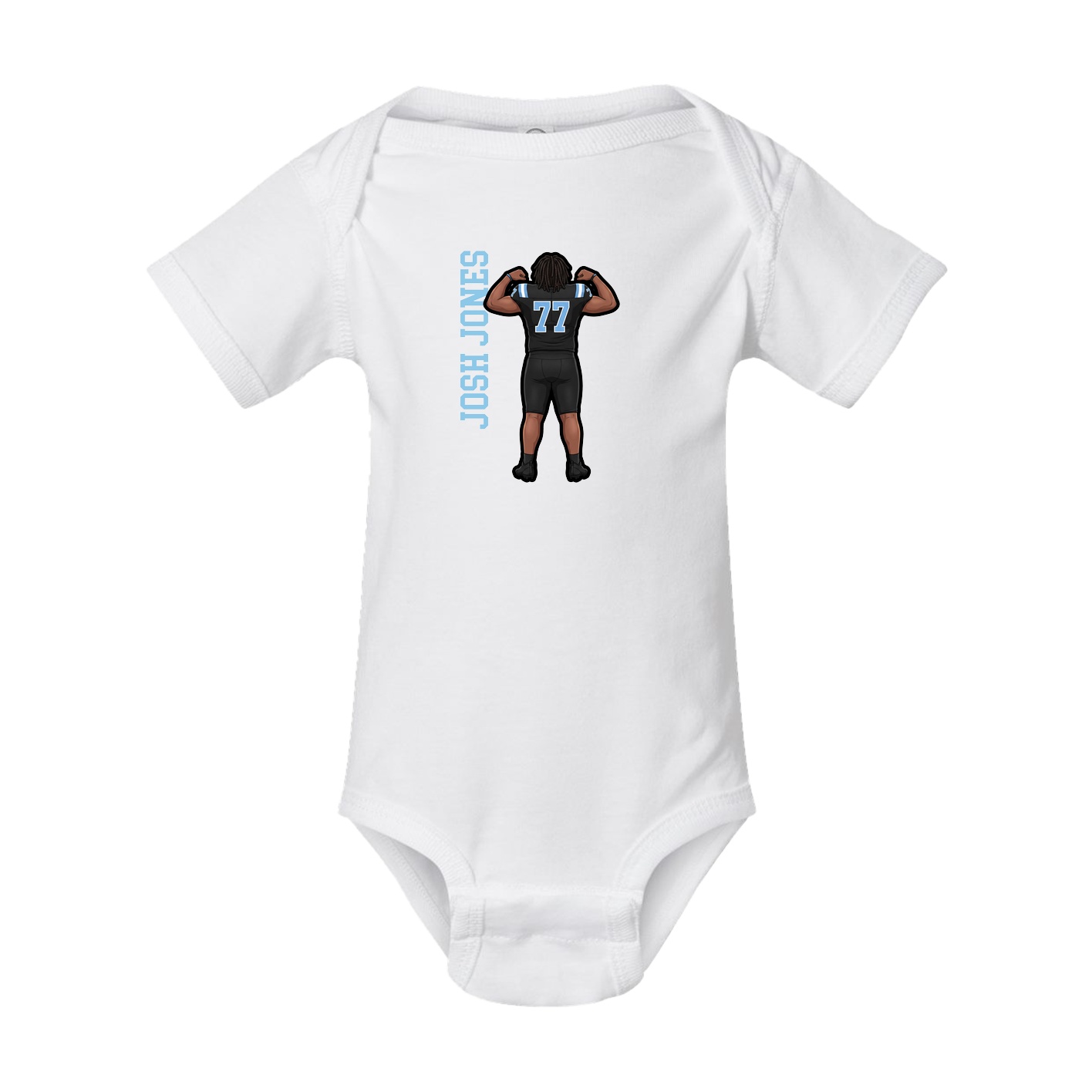 Baby Onesie — Name Vertical in White