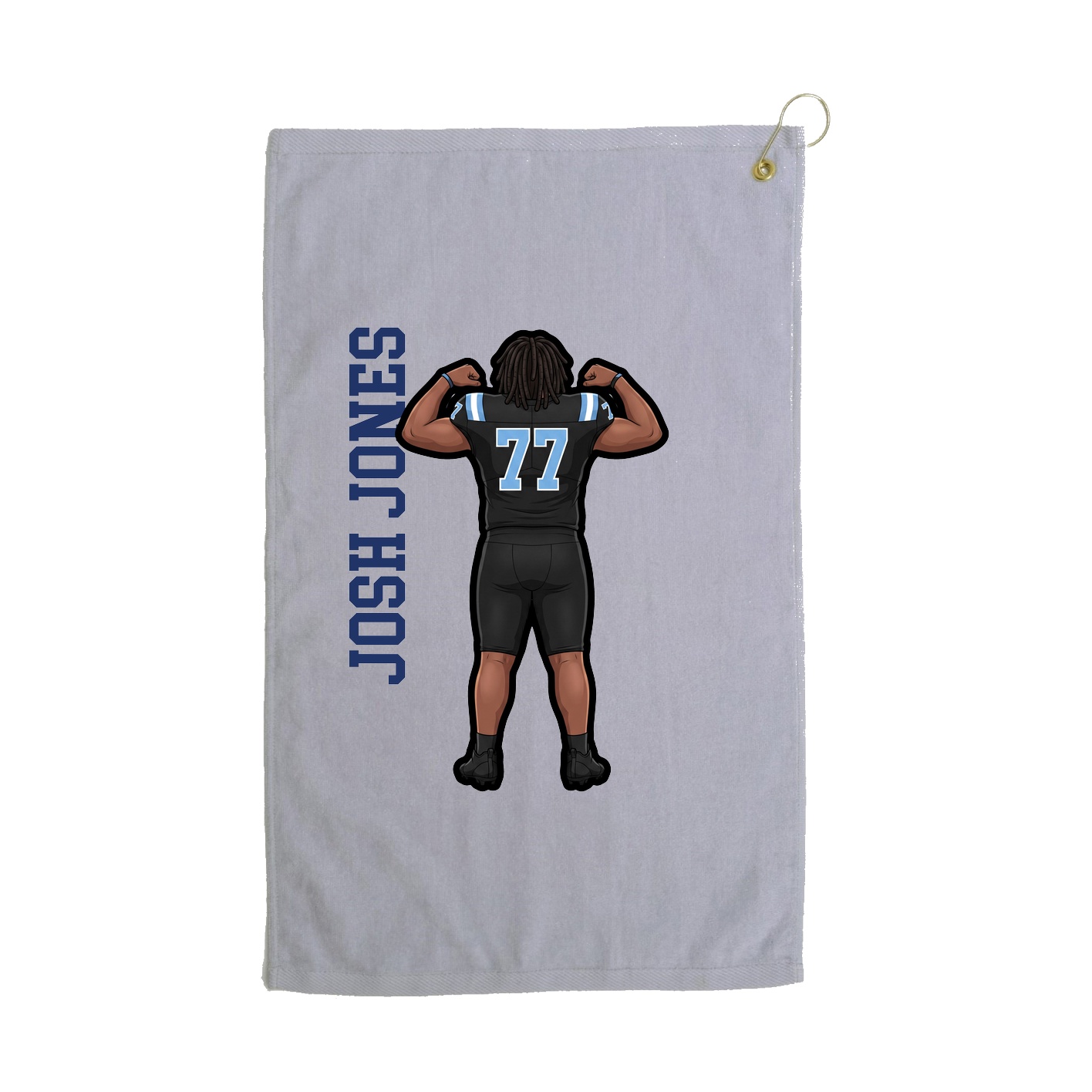 Golf Towel — Name Vertical in Grey