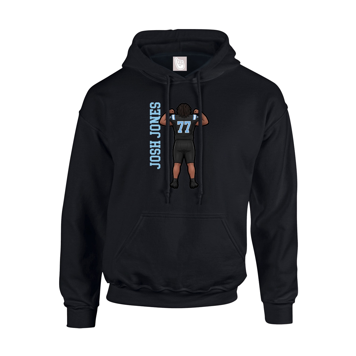 Youth Hoodie — Name Vertical in Black