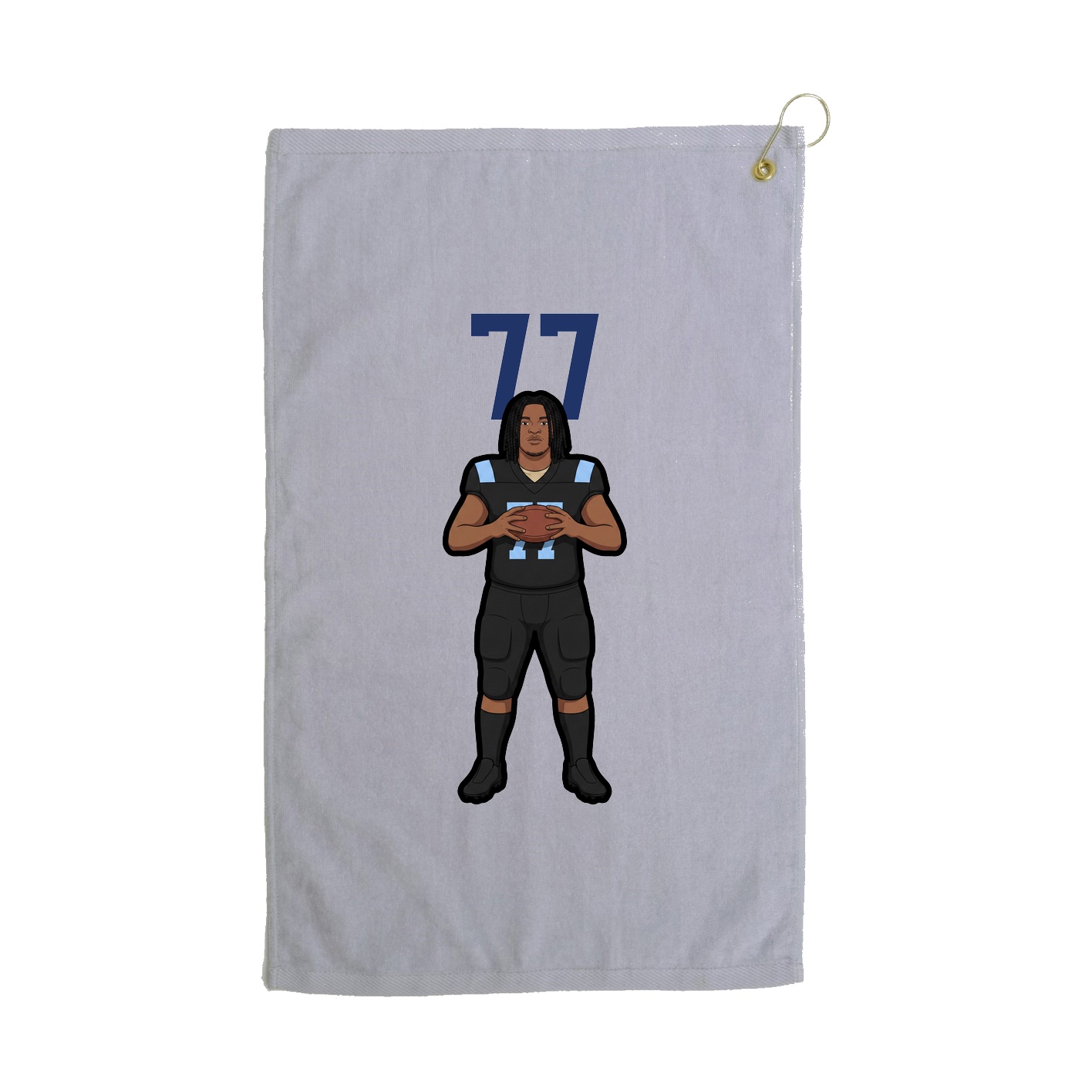 Golf Towel — Number Top in Grey