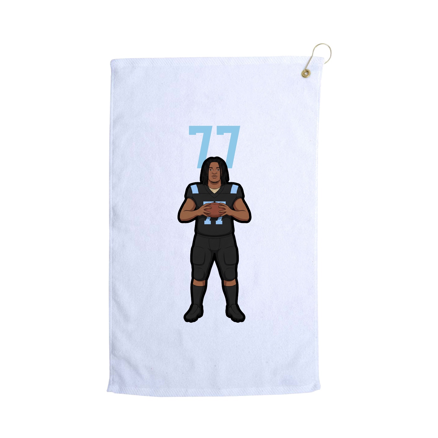 Golf Towel — Number Top in White
