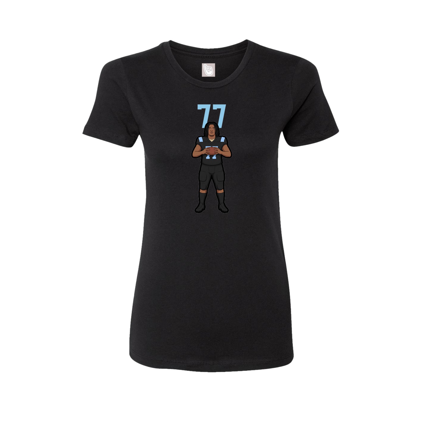 Fitted Women's Tee — Number Top in Black