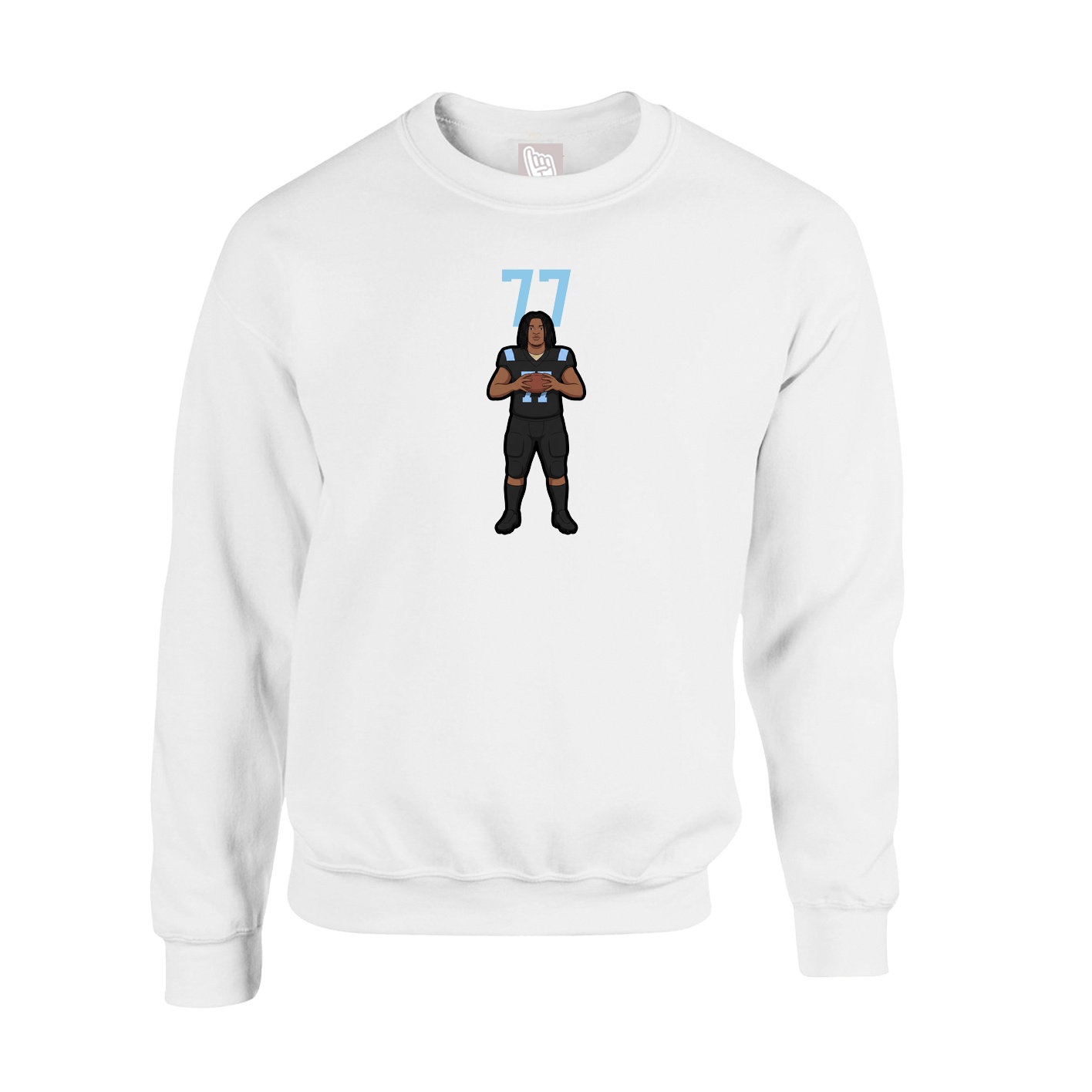 Fleece Crew — Number Top in White