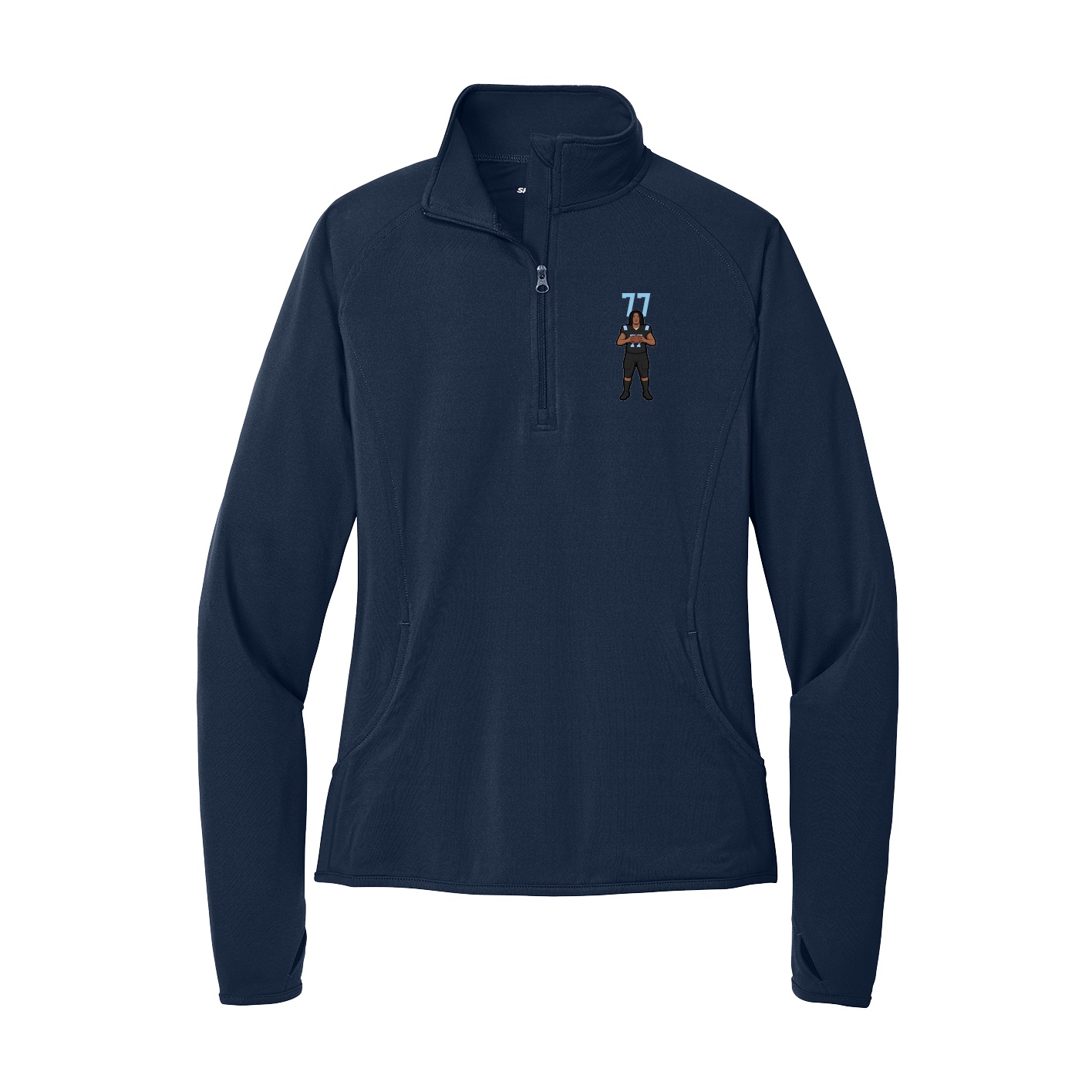 Women's Q-Zip Pullover — Number Top in Navy