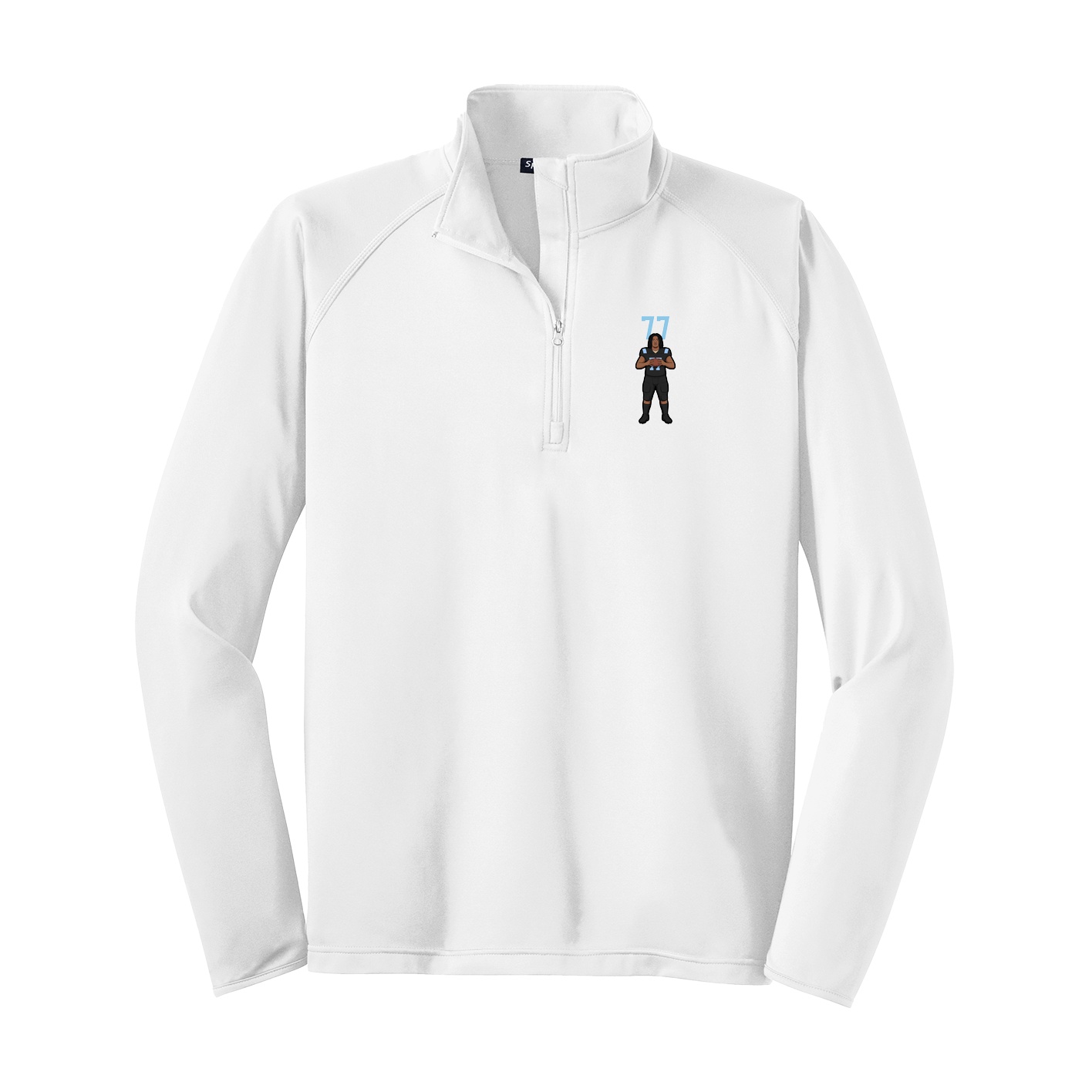 Q-Zip Pullover — Number Top in White