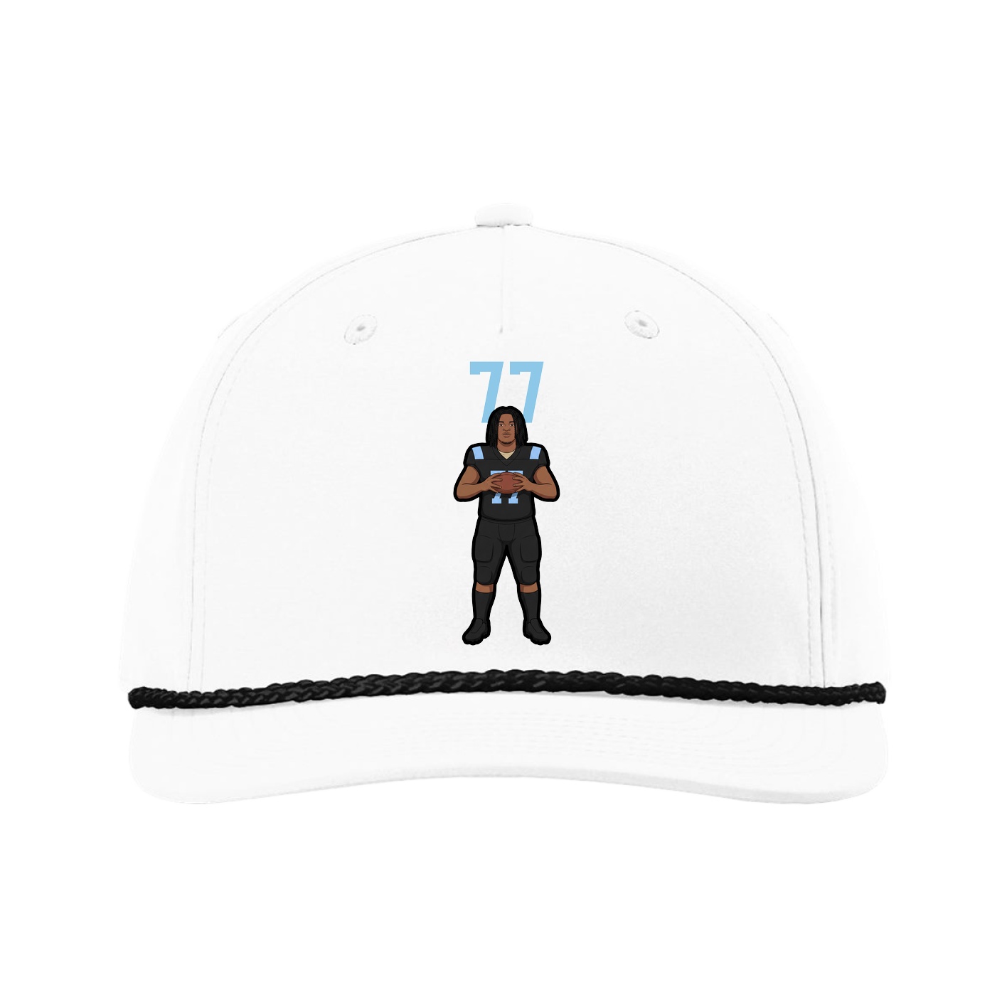 Five-Panel Classic Rope Cap — Number Top in White