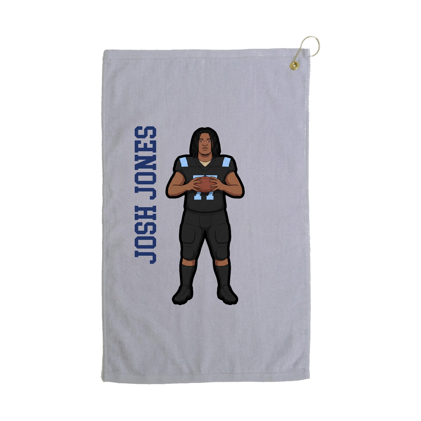 Golf Towel — Name Vertical in Grey