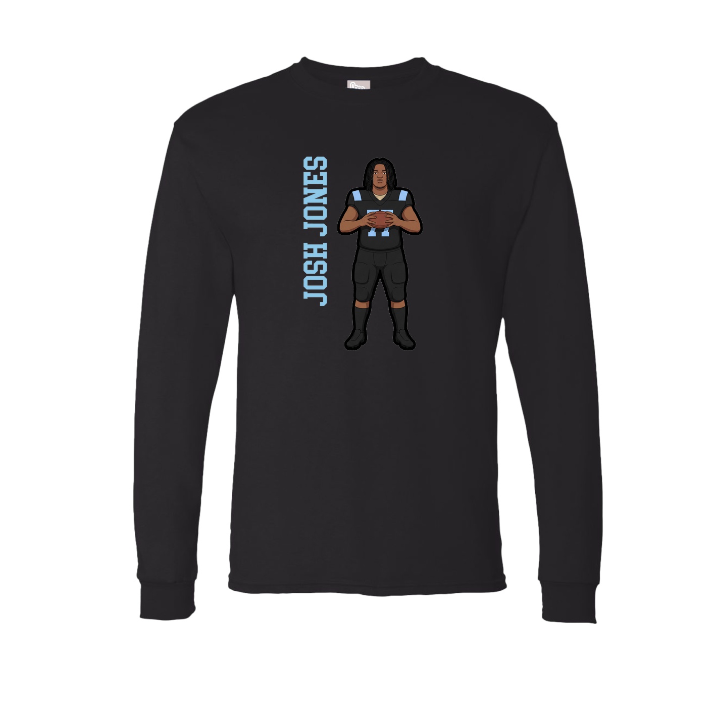 Long Sleeve Tee — Name Vertical in Black