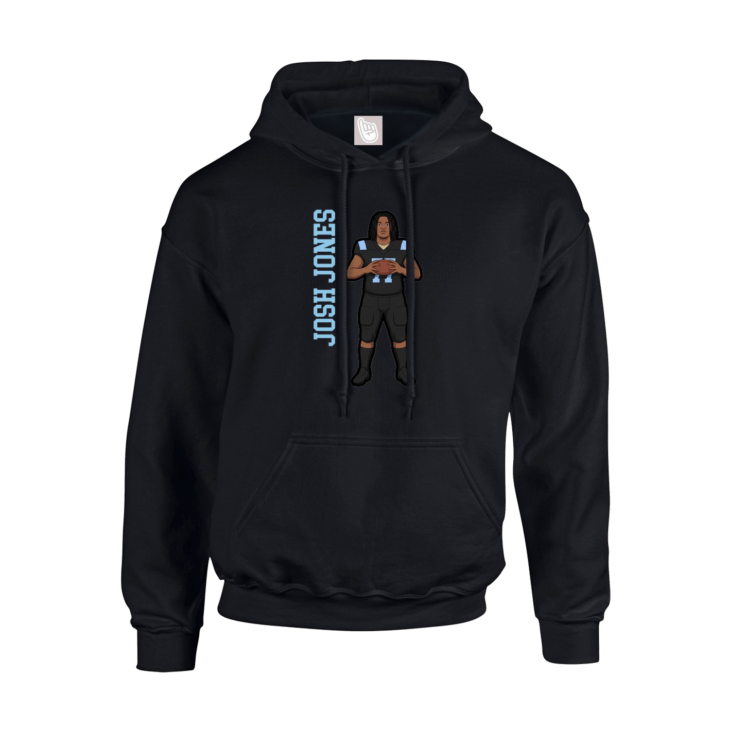 Youth Hoodie — Name Vertical in Black