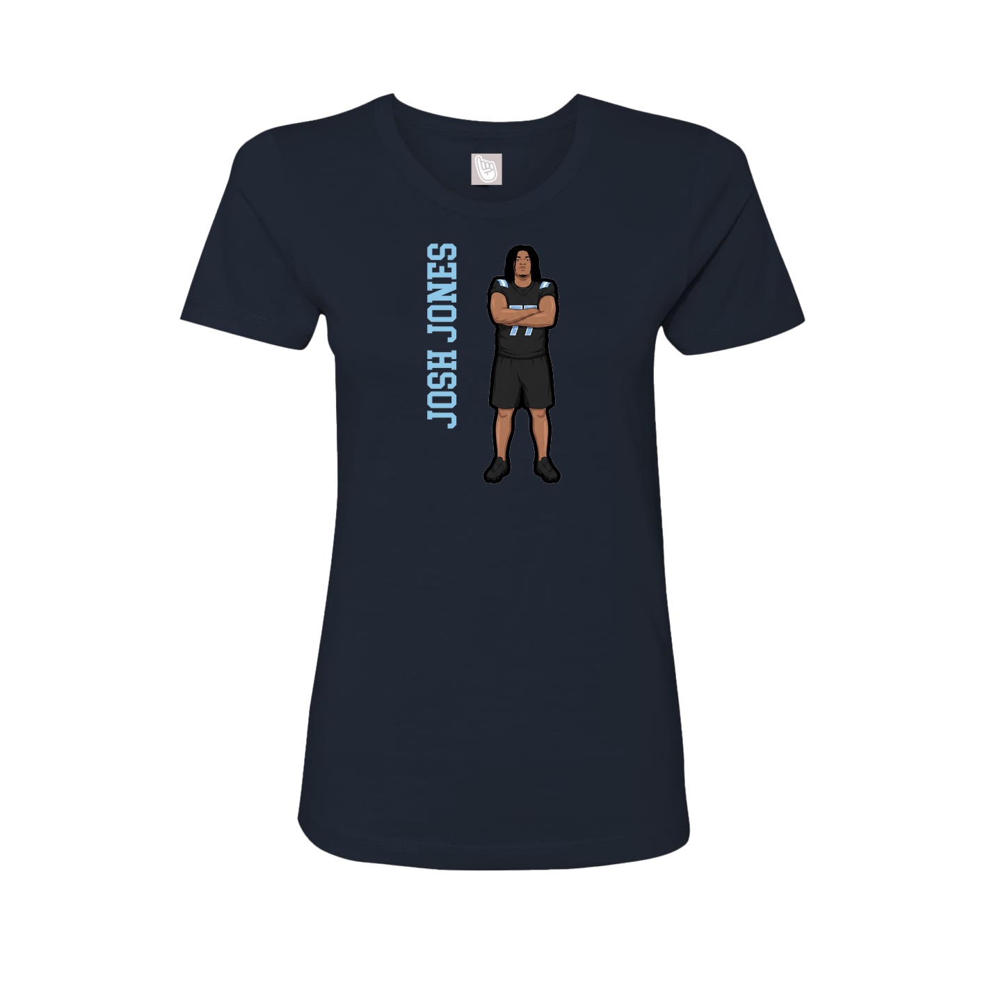 Womens Tee — Name Vertical in Navy