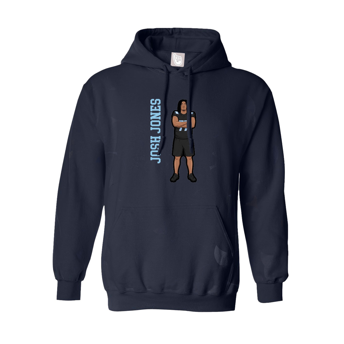 Youth Hoodie — Name Vertical in Navy