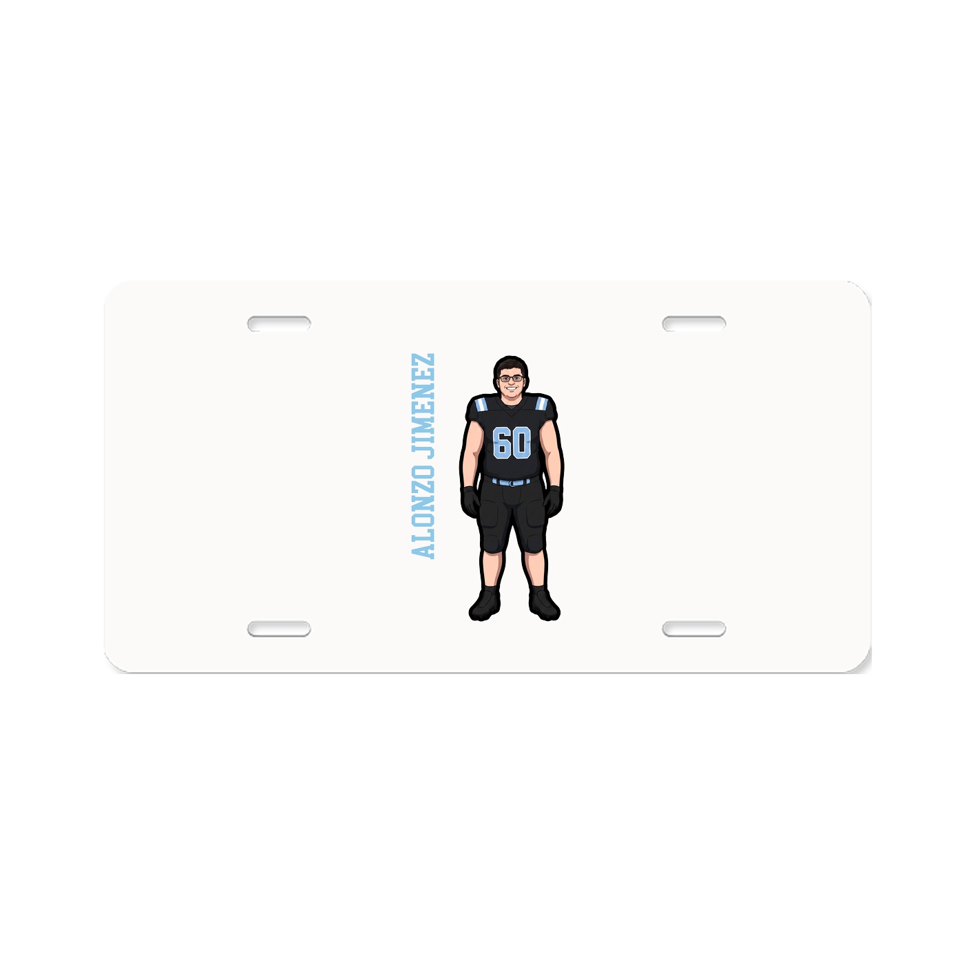 License Plate — Name Vertical in Classic