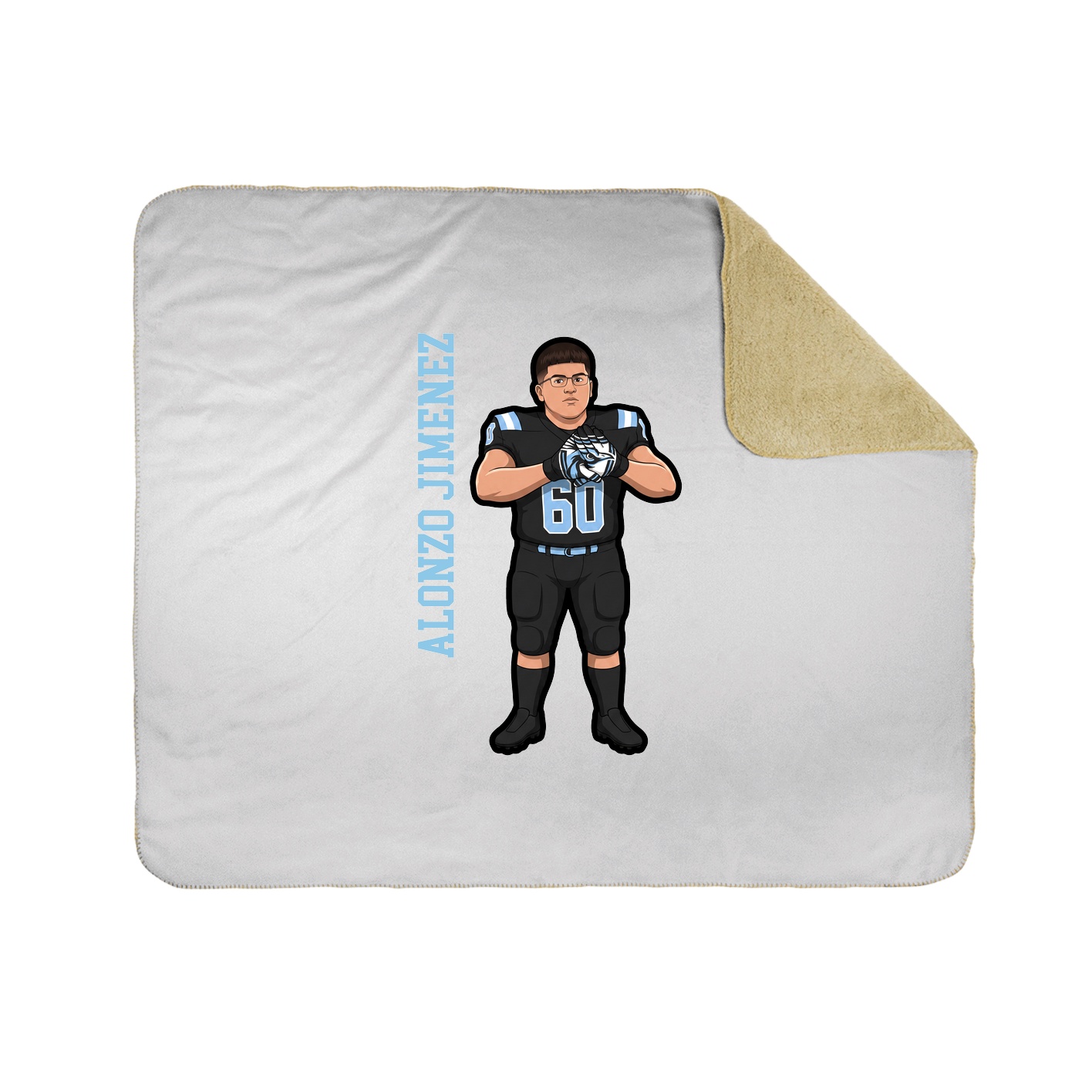 Throw Blanket — Name Vertical in White