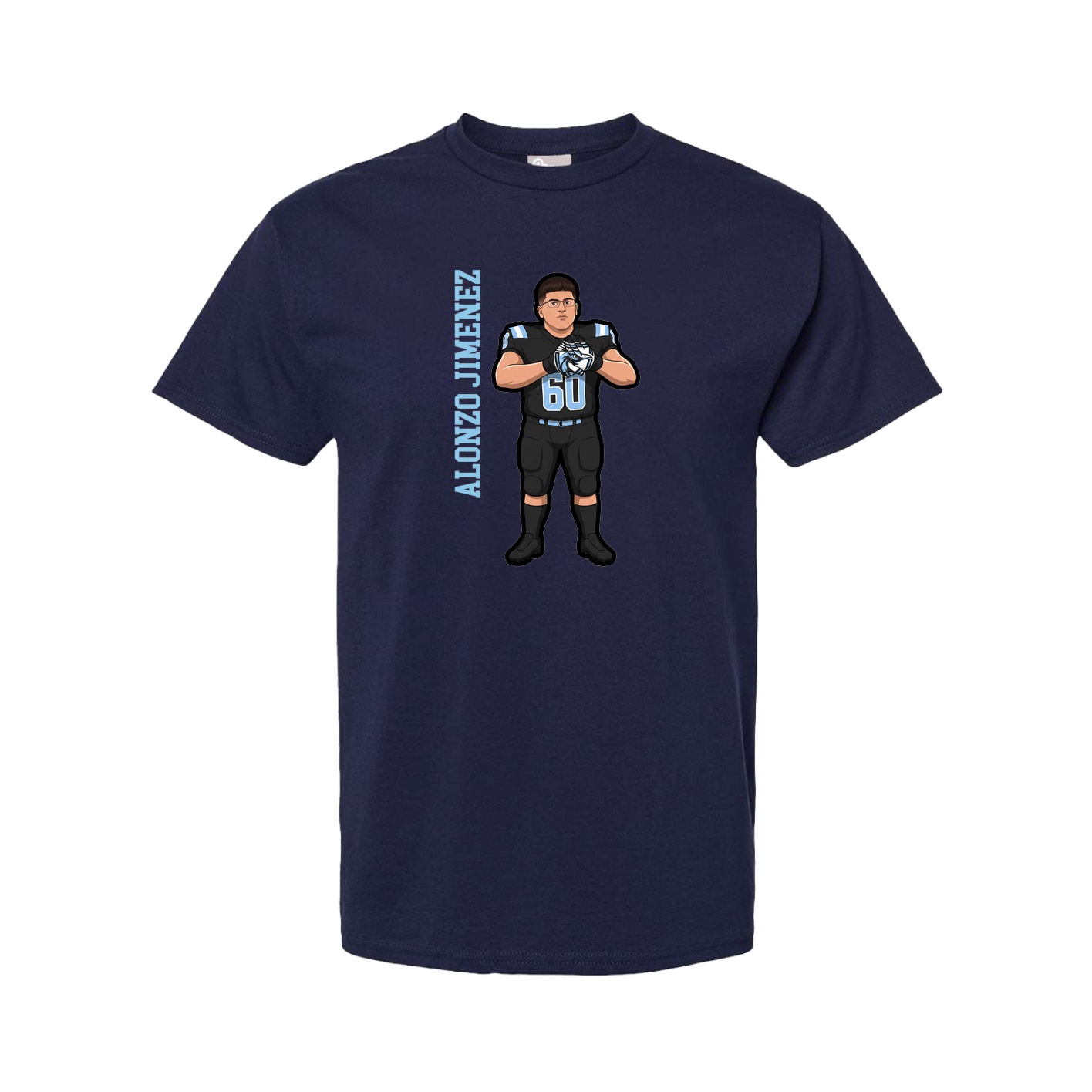 Tee — Name Vertical in Navy