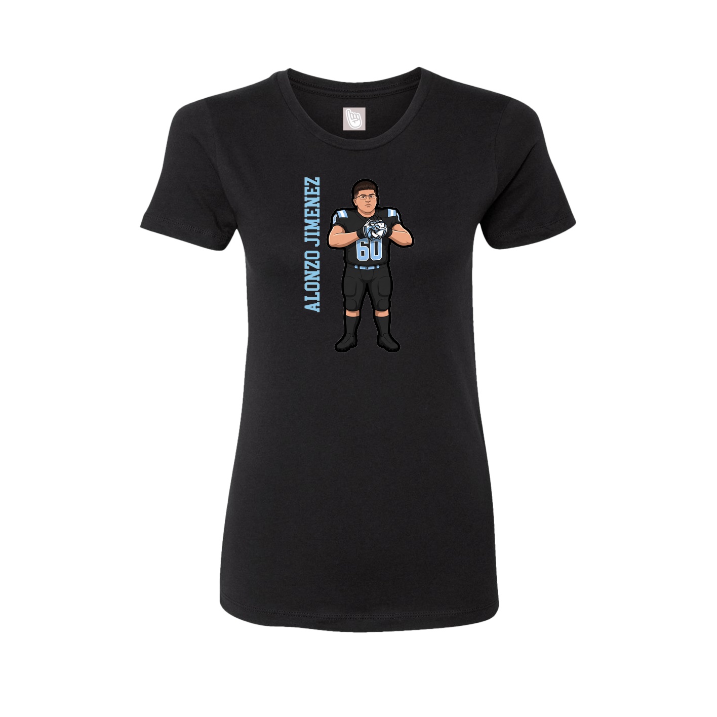 Womens Tee — Name Vertical in Black