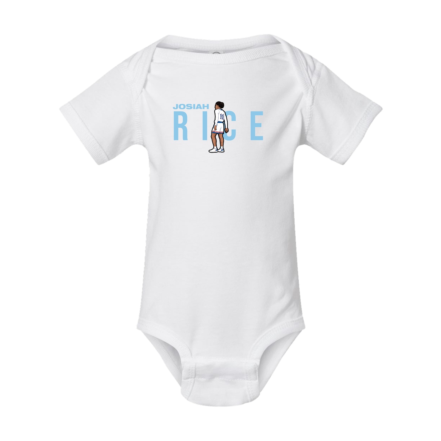 Baby Onesie — Player Name in White