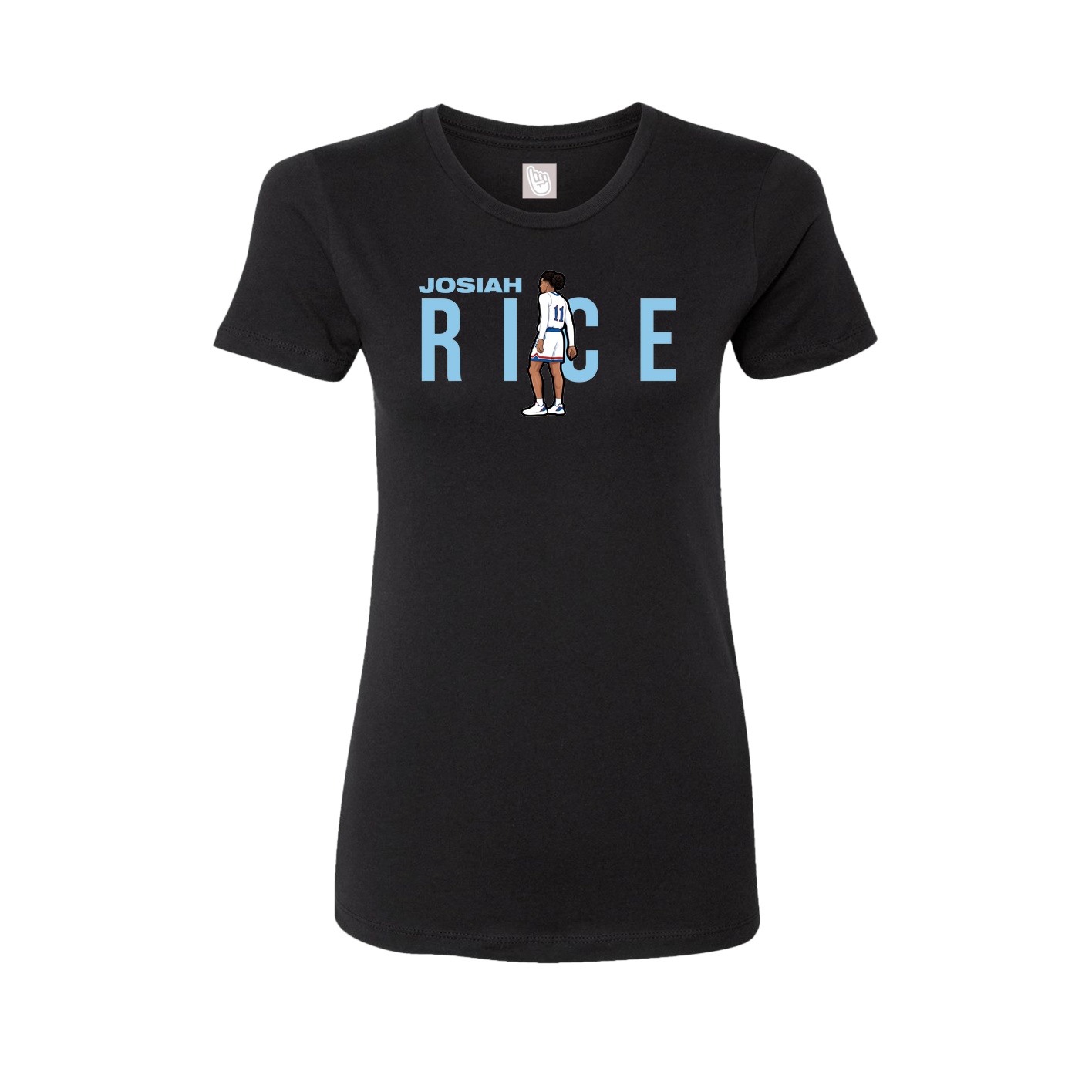 Fitted Women's Tee — Player Name in Black