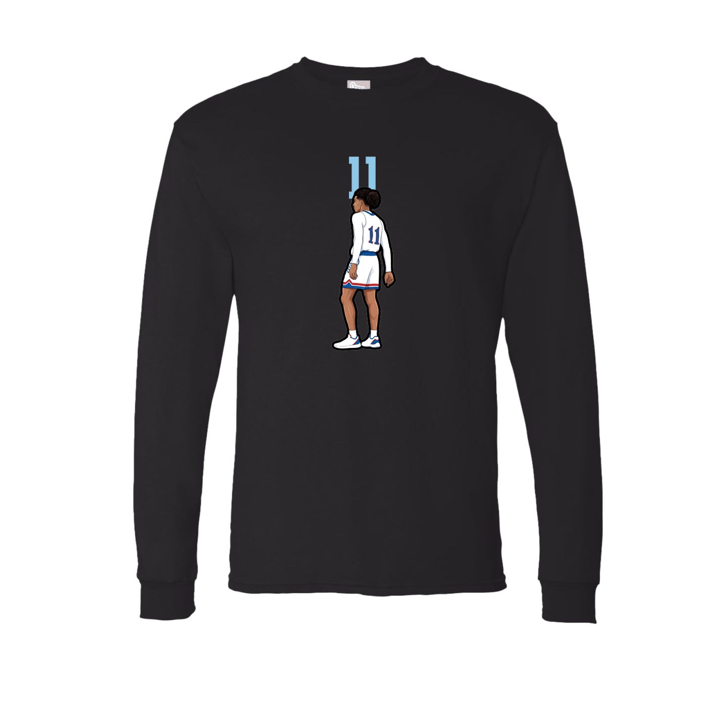 Long Sleeve Tee — Number Top in Black