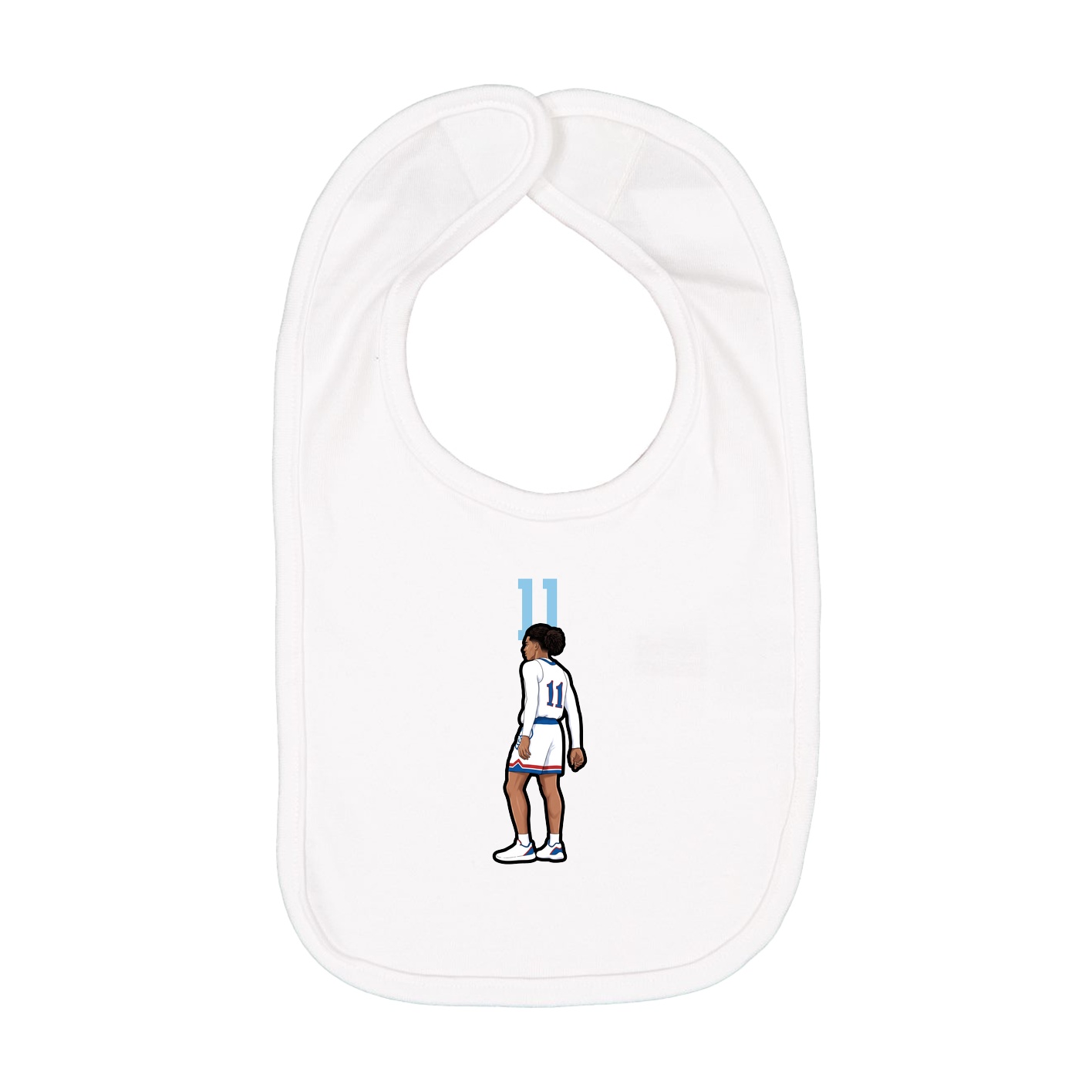 Infant Bib — Number Top in White