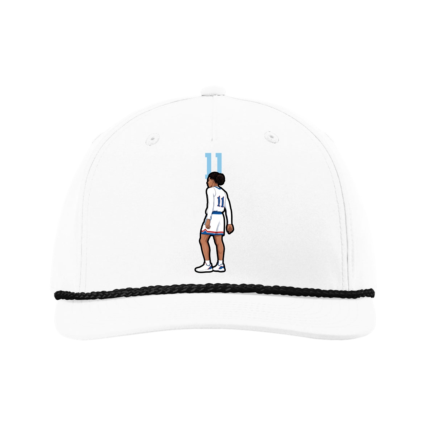 Five-Panel Classic Rope Cap — Number Top in White