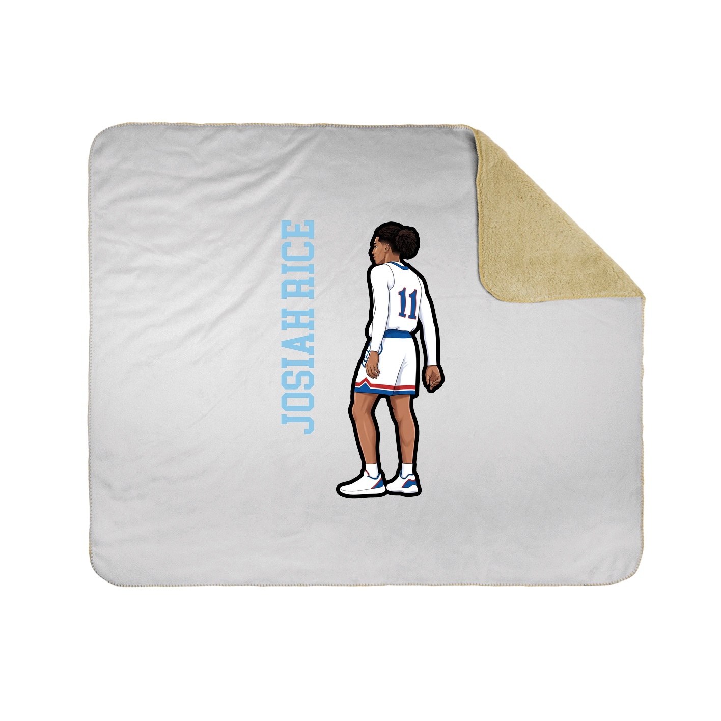 Throw Blanket — Name Vertical in White