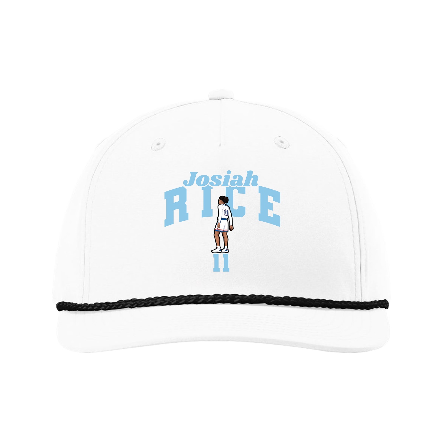 Five-Panel Classic Rope Cap — Signature Arch in White