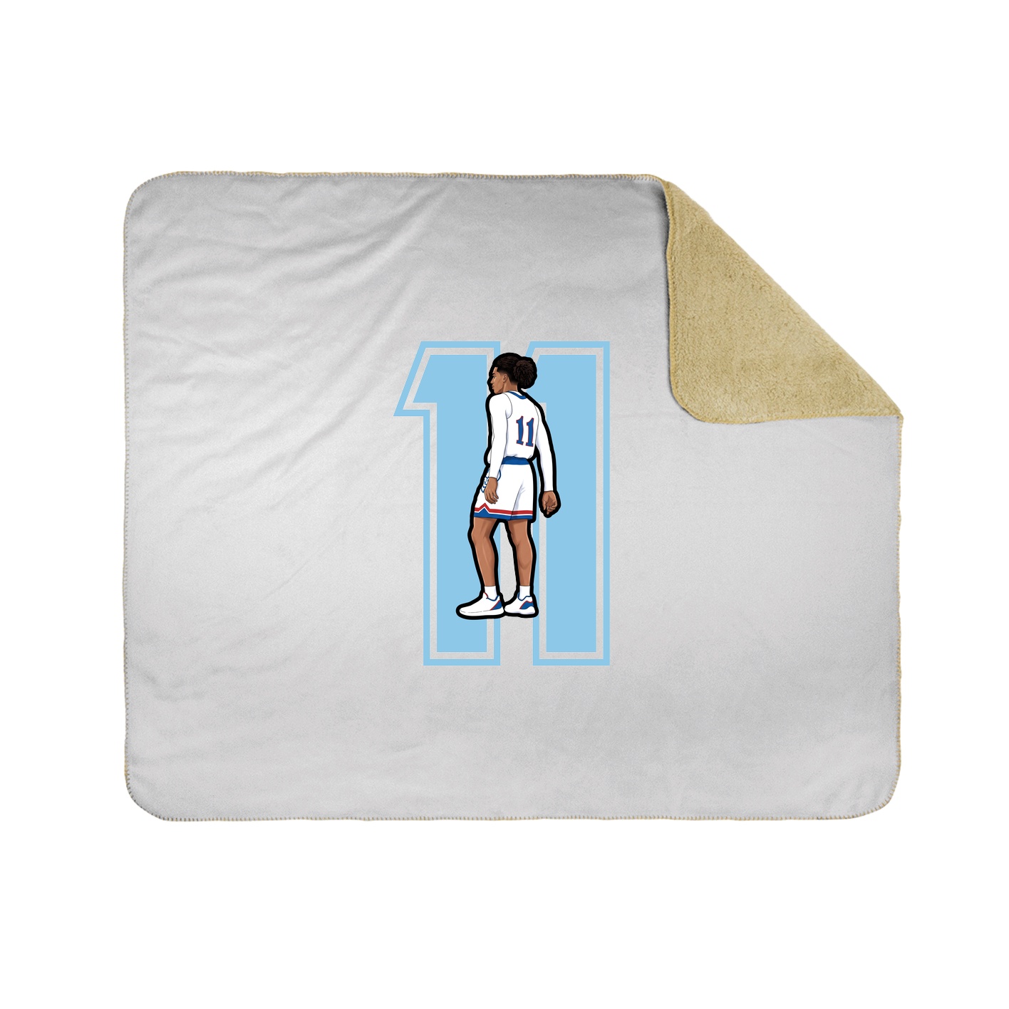 Throw Blanket — Number in White