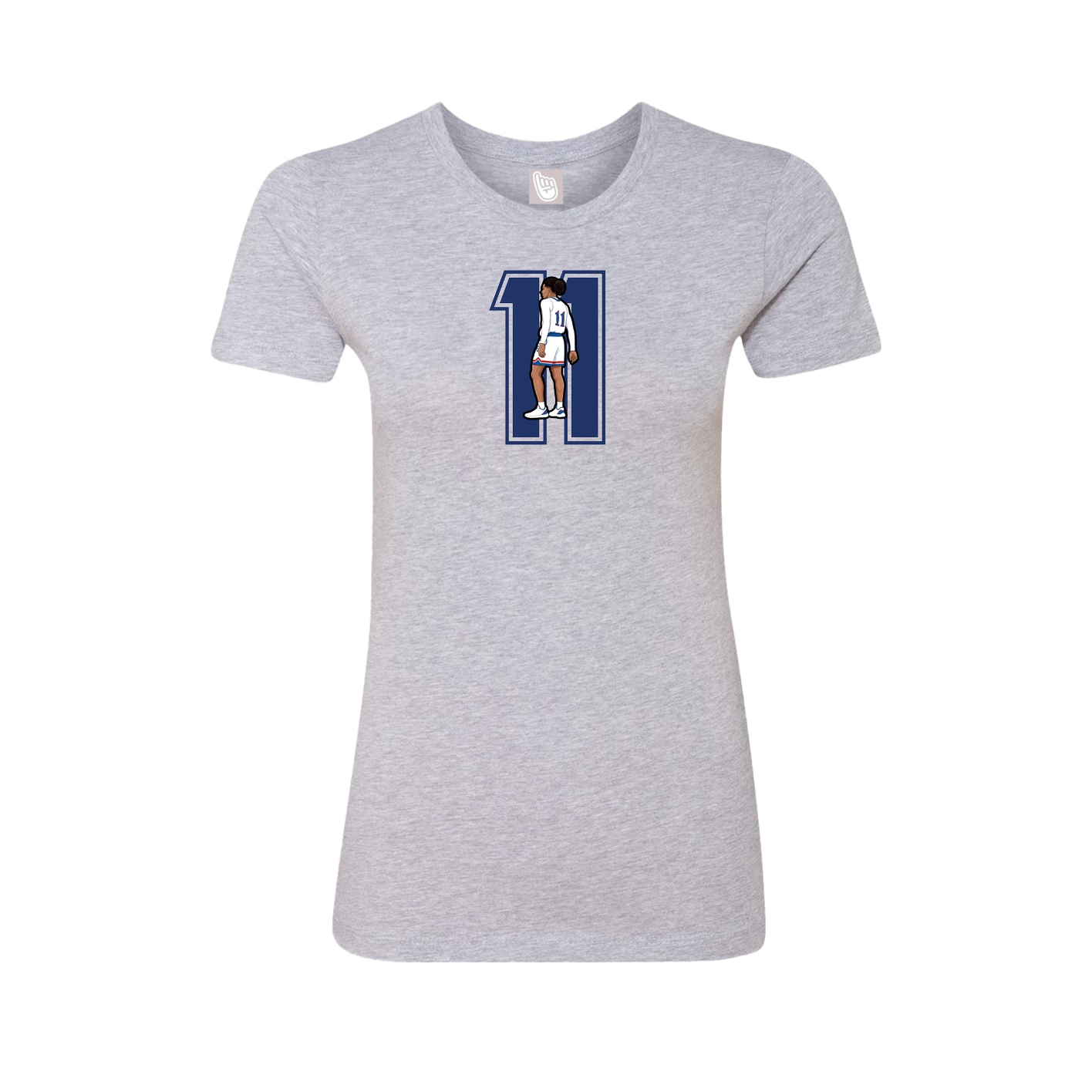 Fitted Women's Tee — Number in Grey