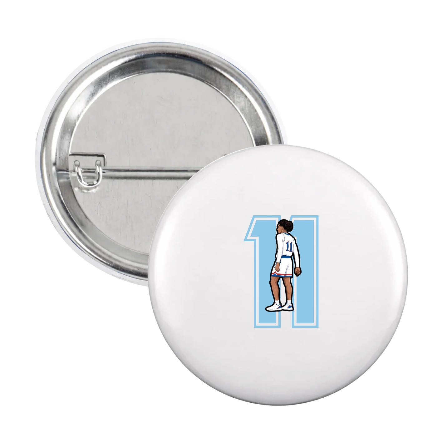Game Day Button — Number in White