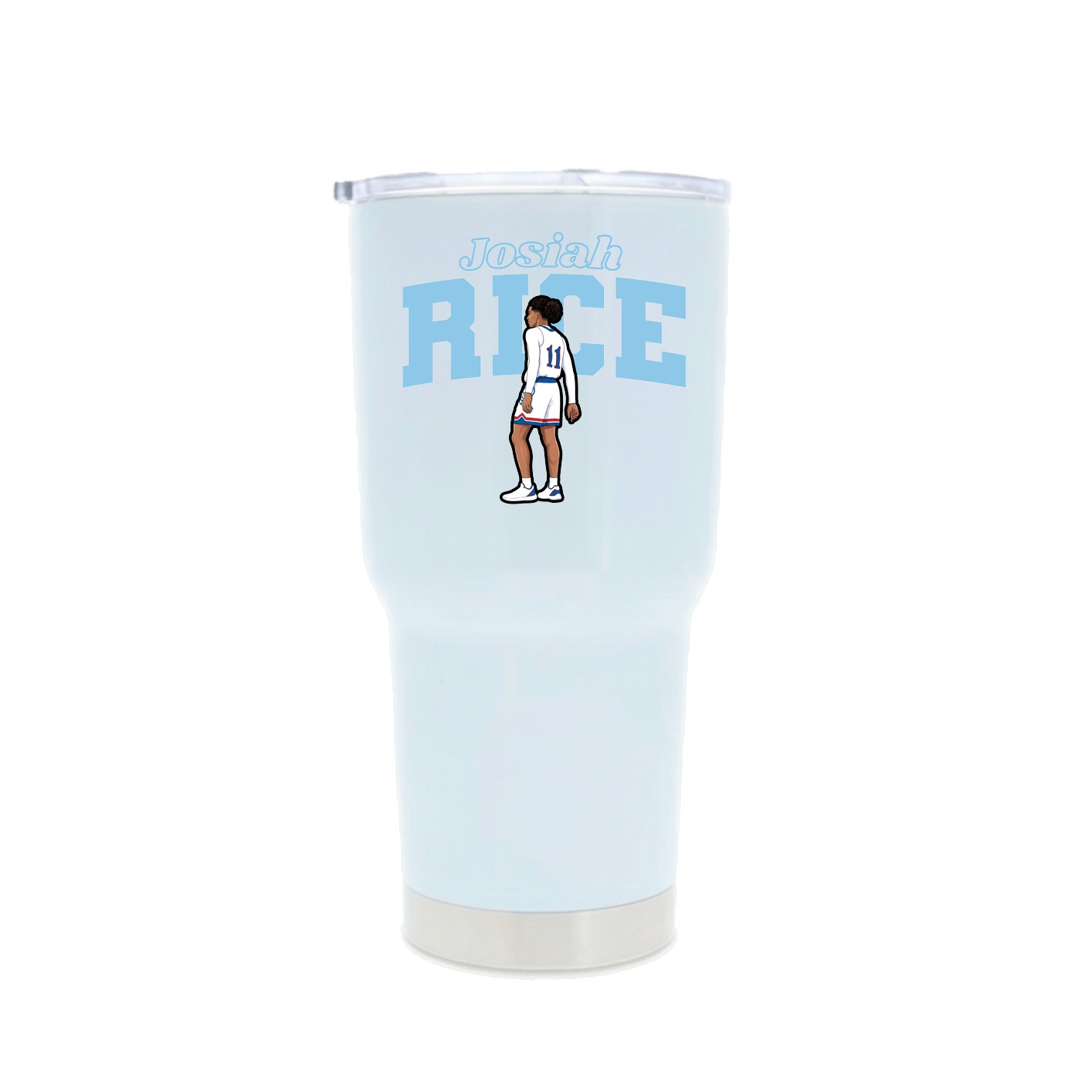30oz Stainless Steel Tumbler — Name Arch in White