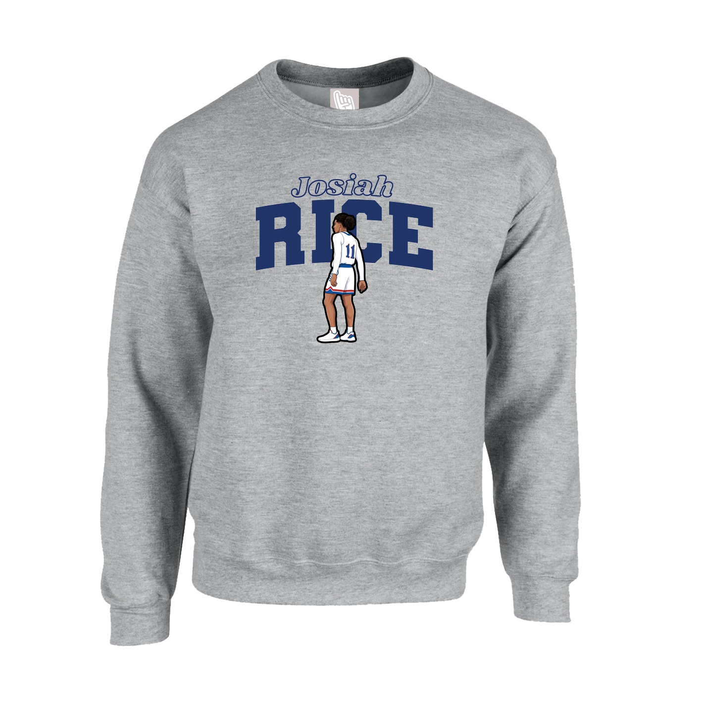 Fleece Crew — Name Arch in Grey