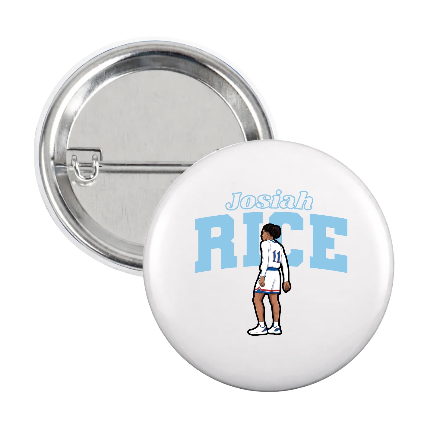Game Day Button — Name Arch in White