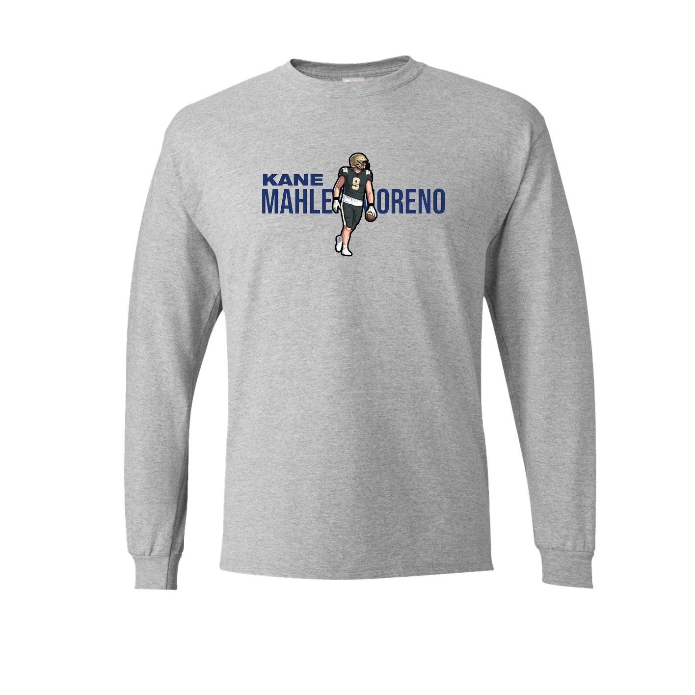 Long Sleeve Tee — Player Name in Grey