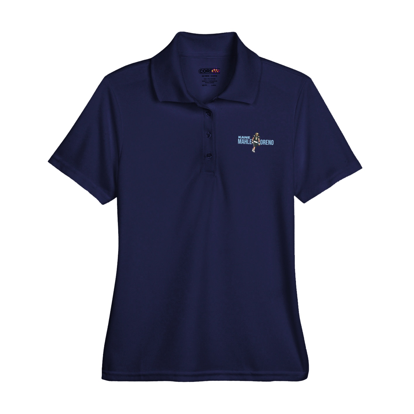 Womens Performance Polo — Player Name in Navy