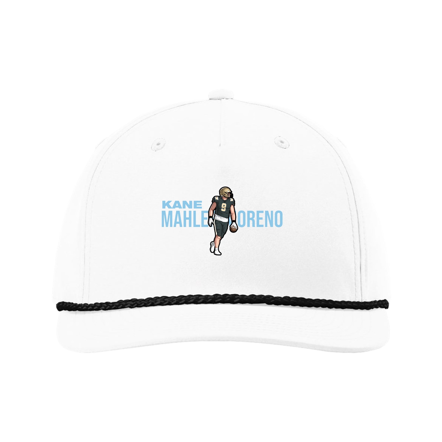 Five-Panel Classic Rope Cap — Player Name in White