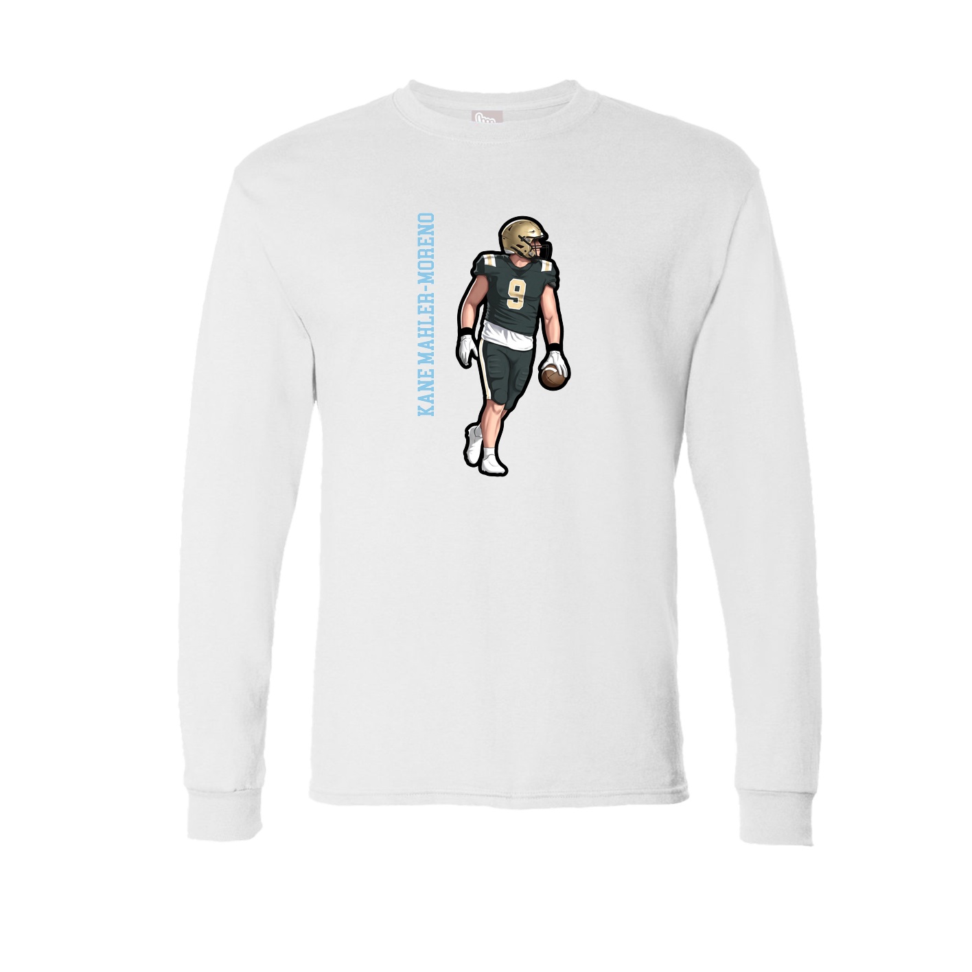 Long Sleeve Tee — Name Vertical in White