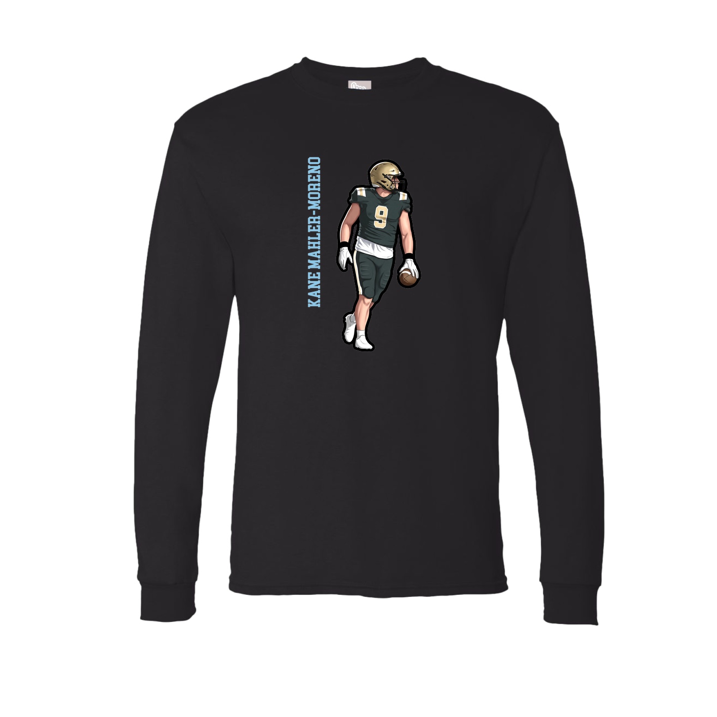 Long Sleeve Tee — Name Vertical in Black