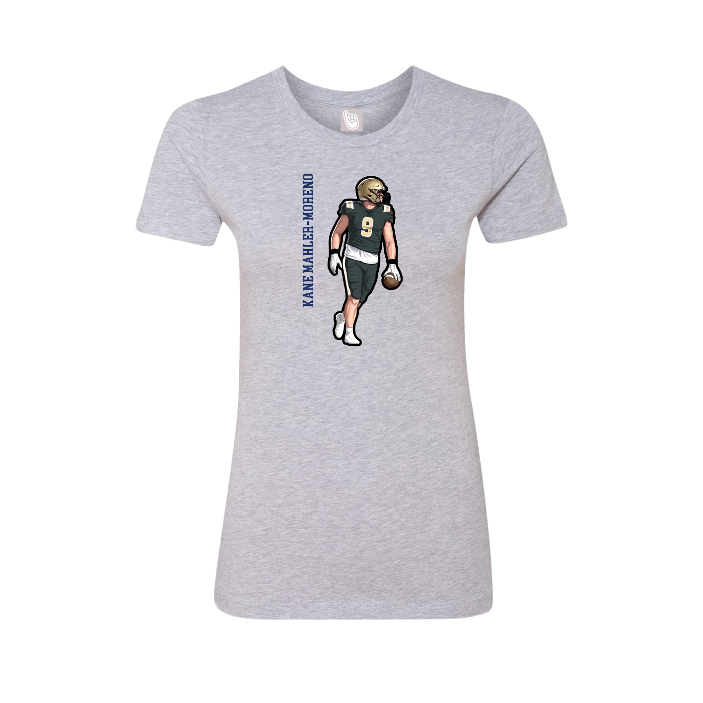 Womens Tee — Name Vertical in Grey