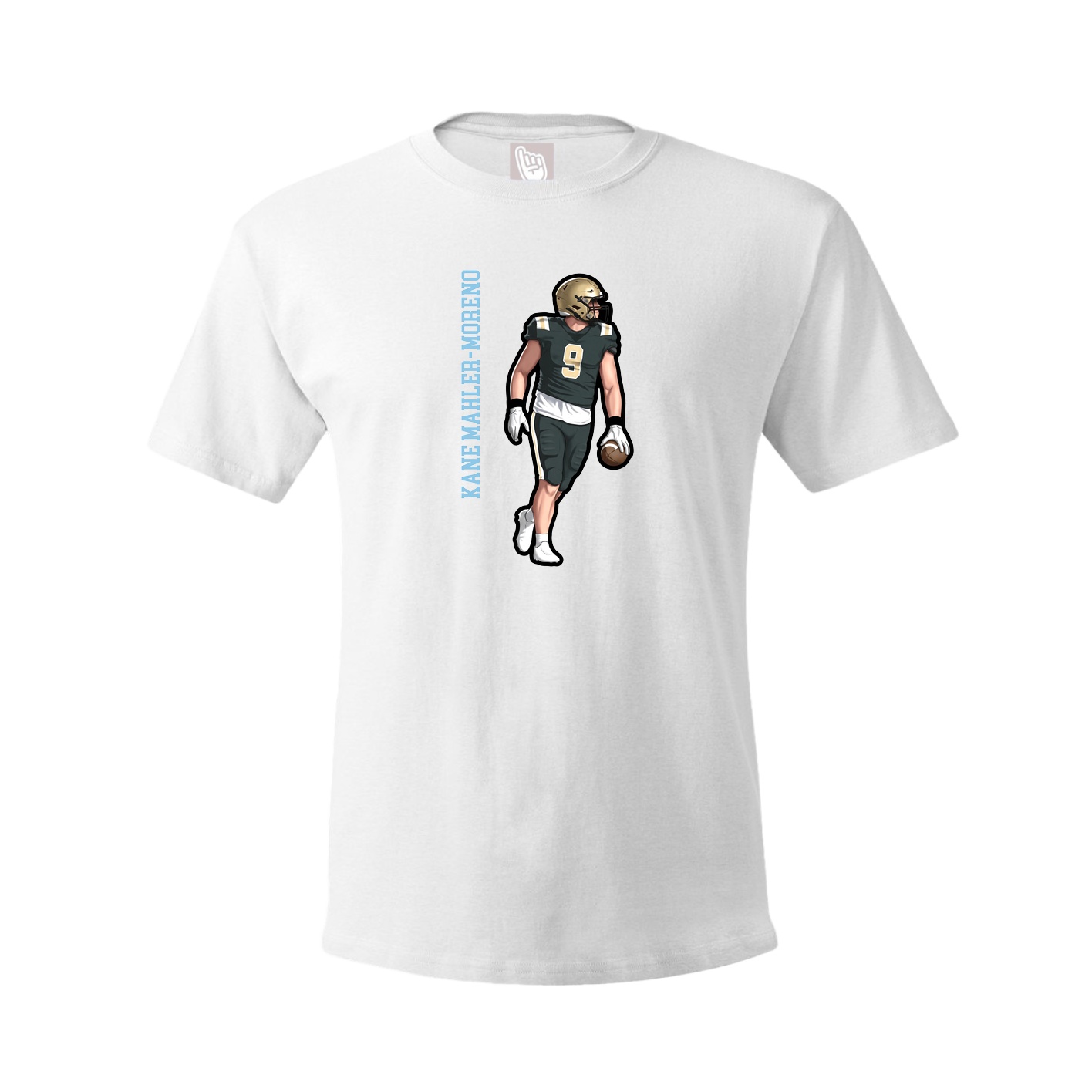 Youth Tee — Name Vertical in White